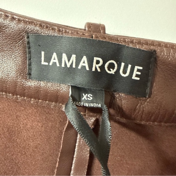 LAMARQUE x REVOLVE Annaise Hot Short in Brown leather size XS NWT $295 msrp - Picture 7 of 9